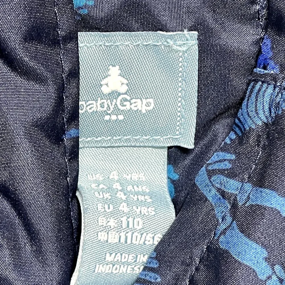 Baby Gap Boys Rain Jacket Lined Dinosaurs Blue Hood 4yrs